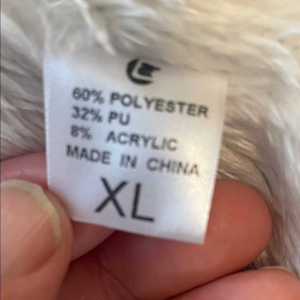 Black Faux Leather Dog Jacket with Fur Trim small dog XL new unworn